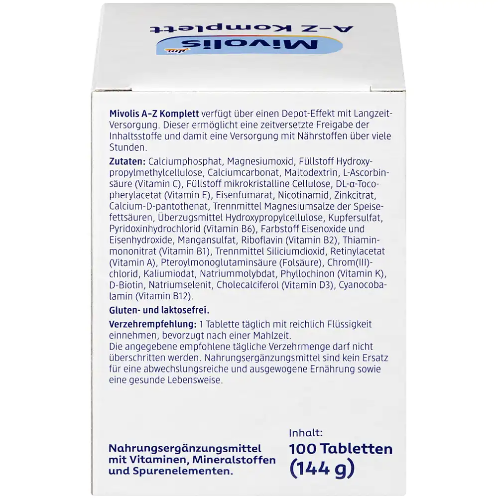 ingredient-mivolis-multivitamine-az Multivitamine AZ Dépôt Complet, 100 Comprimés, Mivolis – Image 4