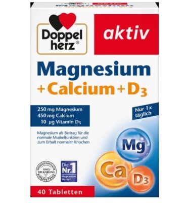 Comprimés de magnésium + calcium + vitamine D3 40 pièces, 79,2 g