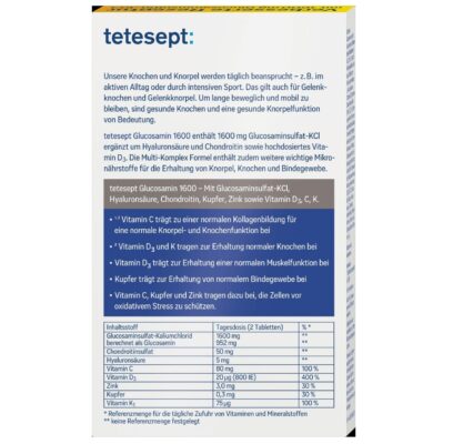Glucosamine 1650, 40 comprimés, Tetesept – Image 2