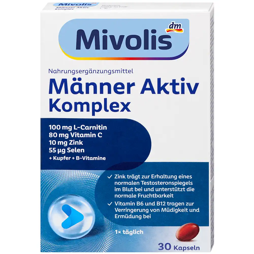 mivolis-complexe-homme-actif-4066447831870 Complexe Actif Homme, 30 Capsules, Mivolis – Image 1