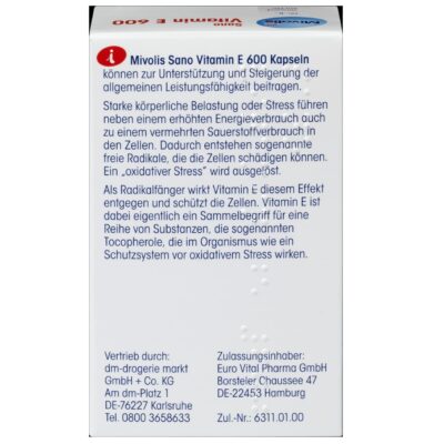 Sano Vitamine E 600, capsules molles, 42 pc – Image 2