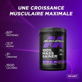 100% Mass Gainer 2,33kg, Vanille & Chocolat - Muscletech – Image 2