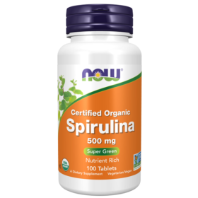 Spirulina 500 mg, 100 Tablettes, Now