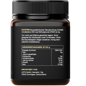 Miel de Manuka MGO 200+, 250g, Watson & Son – Image 2