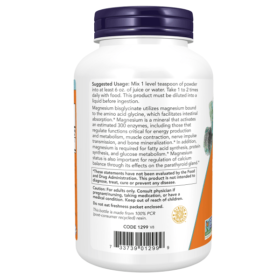 Magnesium Bisglycinate, Poudre, Now – Image 2