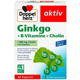 Doppelherz Ginkgo + Vitamines B + Choline, 40 Comprimés