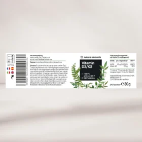 Vitamine D3 K2, 180 Comprimés, Natural Elements – Image 2