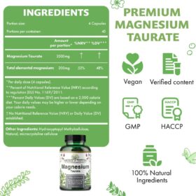 Taurate de Magnésium 625mg, 180 Capsules, Source of Nature – Image 4