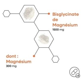Bisglycinate de magnésium 1500mg ,120 Gélules, Vitamaze – Image 2