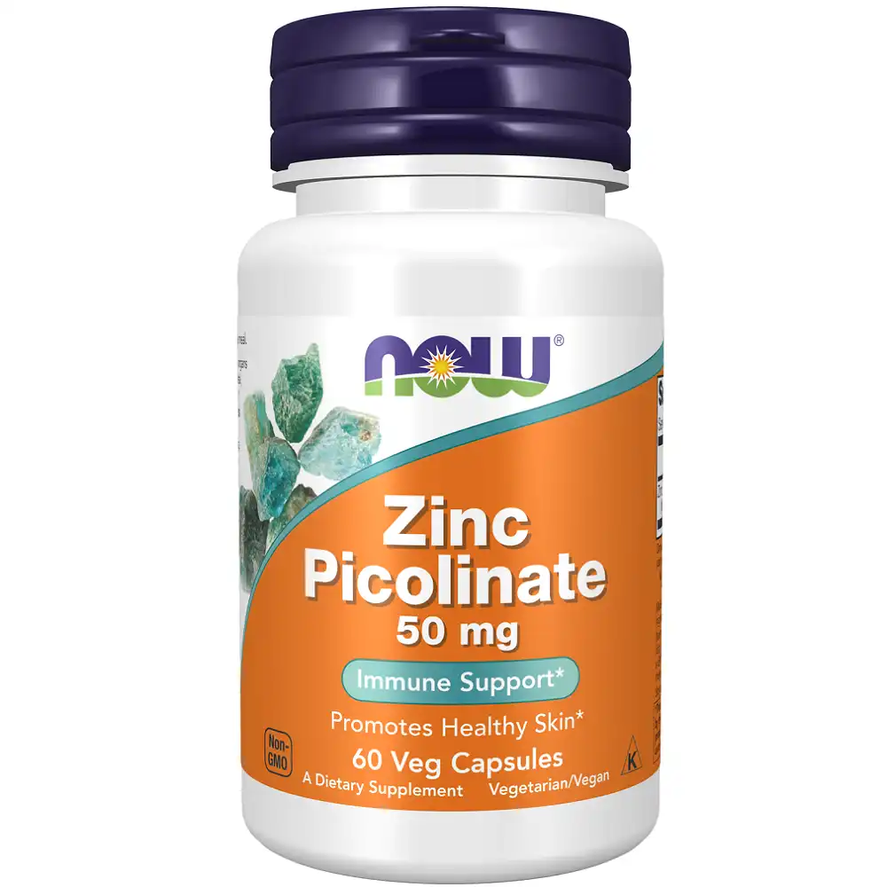 now-foods-zinc-picolinate-50mg Zinc Picolinate 50mg, 60 Gélules, Now Foods – Image 1