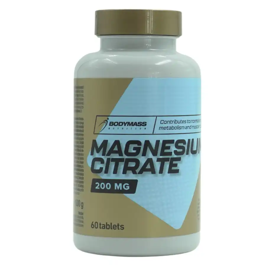 bodymass-magnesium citrate-200mg Magnesium Citrate 200mg, 60 comprimés, Bodymass – Image 1