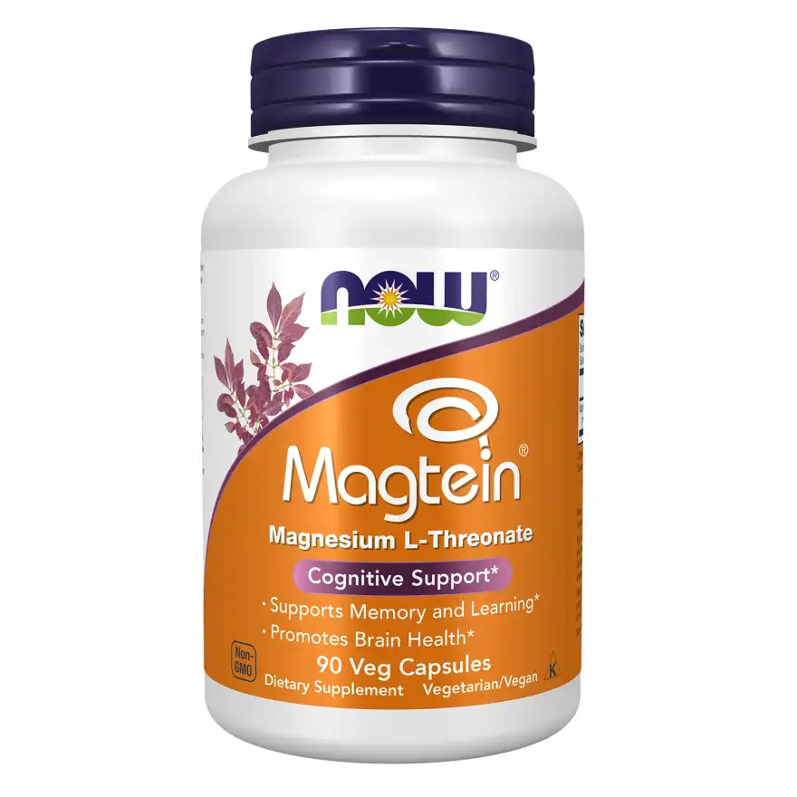 Now-magtein-90-gelules Magtein - Magnésium L-Thréonate, 90 Gélules, Now – Image 1