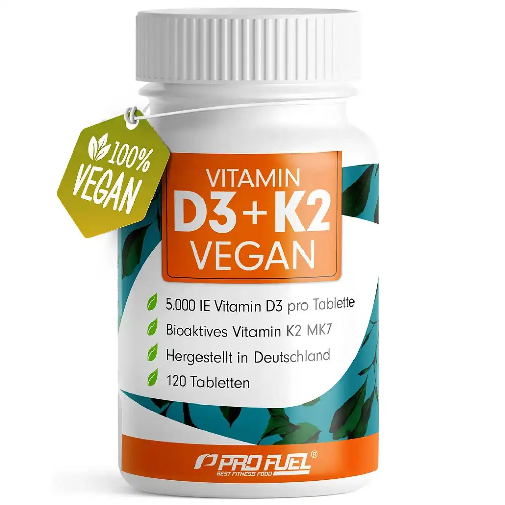 profuel-vitamine-d3-k2-5000ui Vitamine D3 + K2, 5000 UI,120 Comprimés, Profuel – Image 1