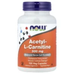 Acétyl-L-Carnitine, 500 mg, 100 Gélules, NOW