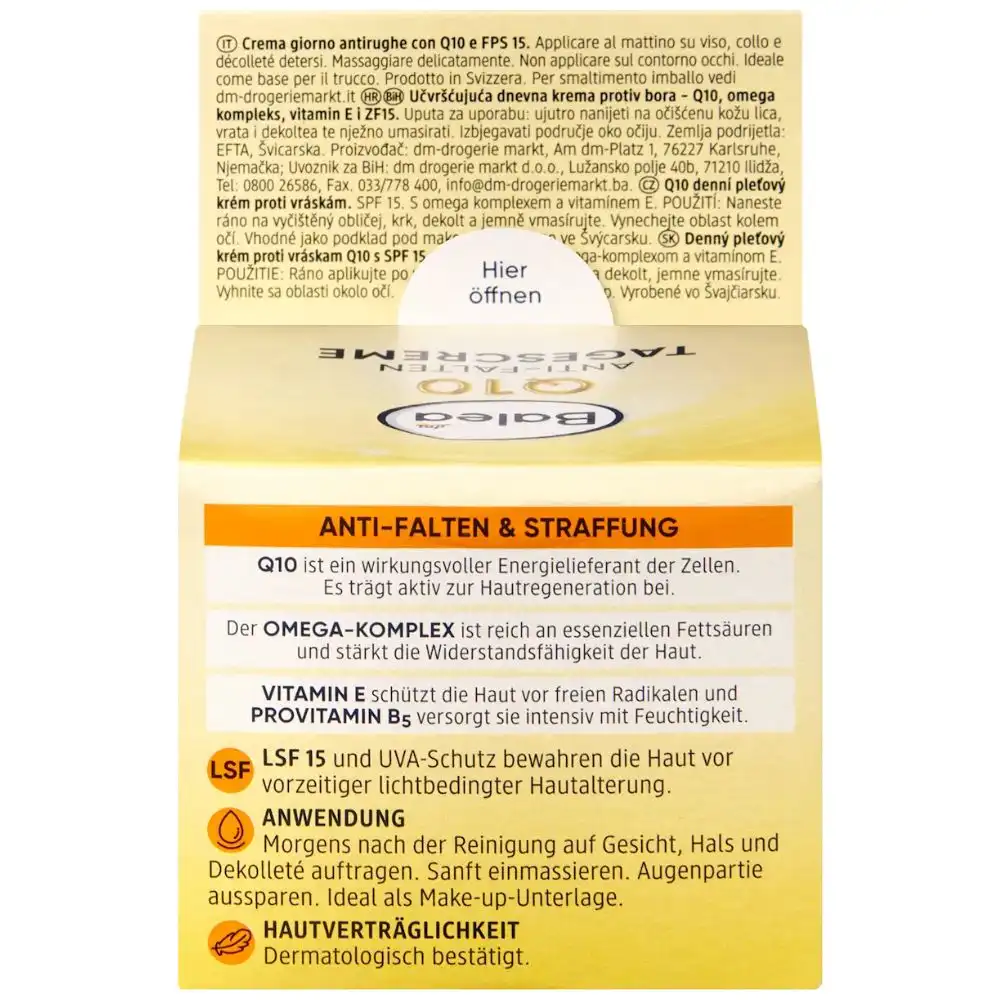 balea-gesichtscreme-anti-falten-q10-lsf-15-informations-complementaires Balea Crème visage anti-rides Q10 SPF 15, 50 ml – Image 2
