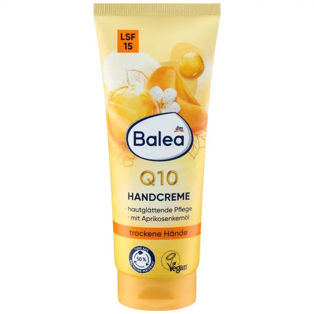 balea-q10-handcreme-4066447876444 Balea Crème mains Q10 à l'huile d'abricot et SPF 15, 100 ml – Image 1